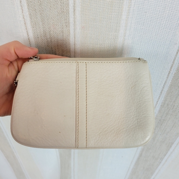 Coach Pebbled Leather Wristlet Wallet Cream Ivory‎ - Picture 4 of 8